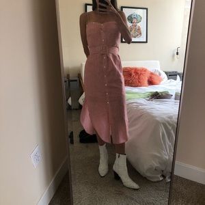 Nanushka Red and White Striped shirt dress